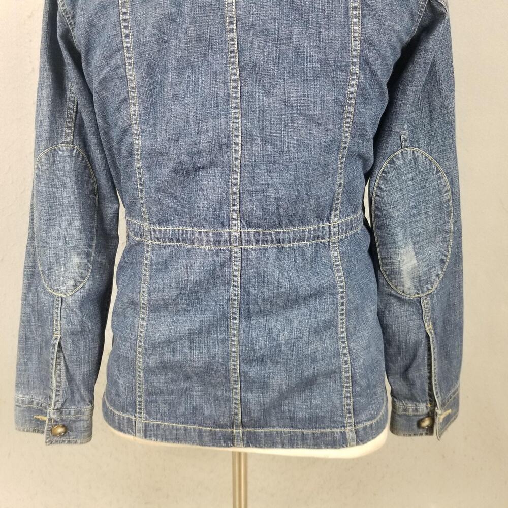 Eddie Bauer Jacket Womens Medium Blue Denim Utility Button Front Pockets Casual - Picture 7 of 12